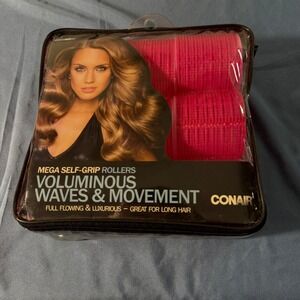 Conair Mega Self Grip Rollers Voluminous Waves Movement Pink Hair Styling